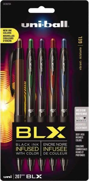 Uni-Ball - 0.7mm Retractable Pen - Blue & Black, Brown & Black, Green & Black, Purple & Black, Red & Black - Caliber Tooling