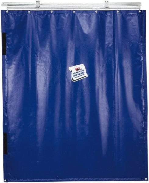 TMI, LLC - 24' Door Width x 10' Door Height PVC Solid Industrial Curtain Kit - Blue - Caliber Tooling