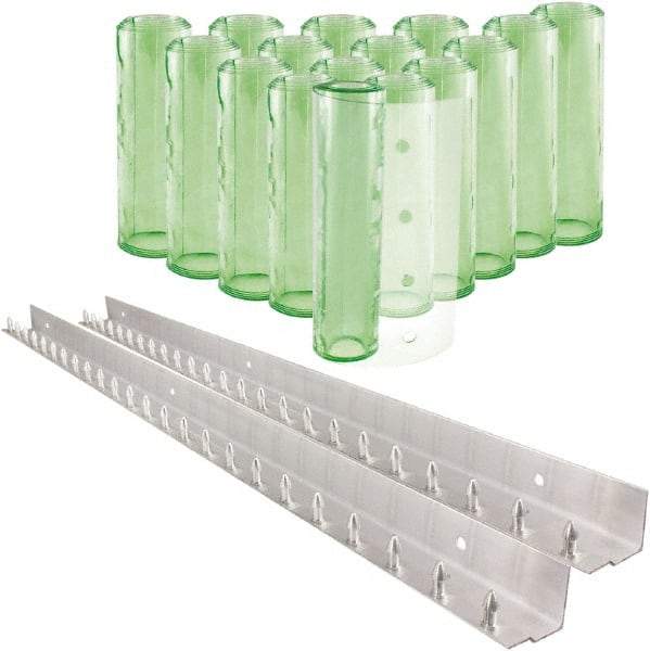 Aleco - 8' Door Width x 8' Door Height PVC Clear Smooth Antistatic Strip Door Kit - Light Green Tint - Caliber Tooling