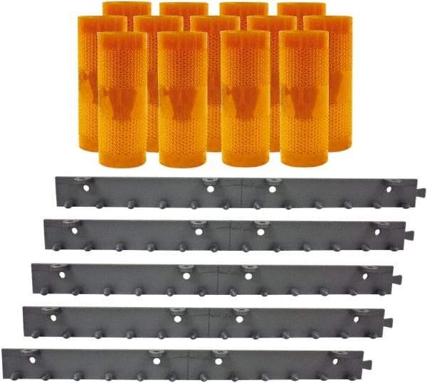 Aleco - 9' Door Width x 9' Door Height PVC AmberTech Anti-Insect Strip Door Kit - Amber - Caliber Tooling