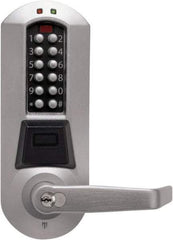 Kaba Access - Combination Entry with Key Override Lever Lockset for 1-3/8 to 2-1/4" Thick Doors - 2-3/4" Back Set, 6 or 7 Pin Length Best & Compatible (Core Not Included) Cylinder, Satin Chrome Finish - Caliber Tooling