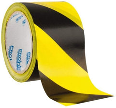 PRO-SAFE - 200' Long x 3" Wide Roll, Polyethylene, Black & Yellow Barricade Tape - Message: Shipping - Caliber Tooling