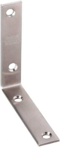 National Mfg. - 4" Long x 7/8" Wide, Stainless Steel, Corner Brace - Stainless Steel Coated - Caliber Tooling