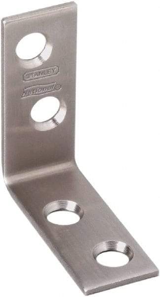 National Mfg. - 1-1/2" Long x 5/8" Wide, Stainless Steel, Corner Brace - Stainless Steel Coated - Caliber Tooling