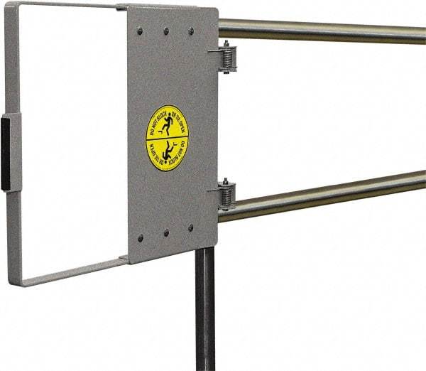 FabEnCo - Carbon Steel Self Closing Rail Safety Gate - Fits 36 to 42" Clear Opening, 1-1/2" Wide x 22" Door Height, 34 Lb, Gray - Caliber Tooling