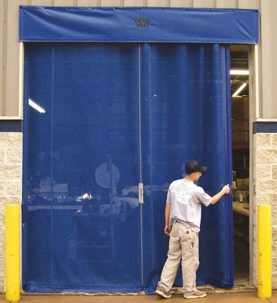 Goff's Enterprises - 12' Door Width x 12' Door Height Vinyl Insect Barrier Door Unit - Blue - Caliber Tooling