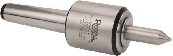 Royal Products - MT3 Morse Taper, 1.7" Head Diam Live Center - 6,000 Max RPM, 2.12" Head Length, 1/2" Point Diam, 1-3/4" Point Len, 350 Lb Max Workpc, Long Point - Caliber Tooling