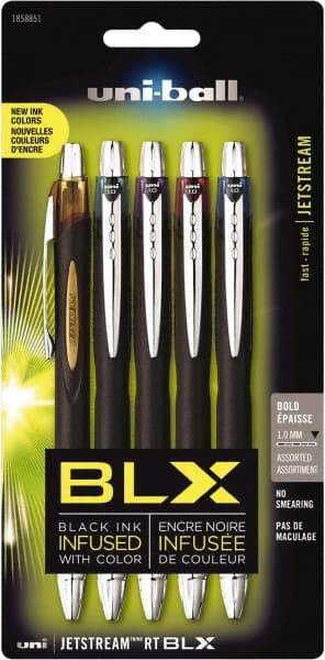 Uni-Ball - Roller Ball 1mm Retractable Pen - Blue & Black, Green & Black, Purple & Black, Brown & Black - Caliber Tooling