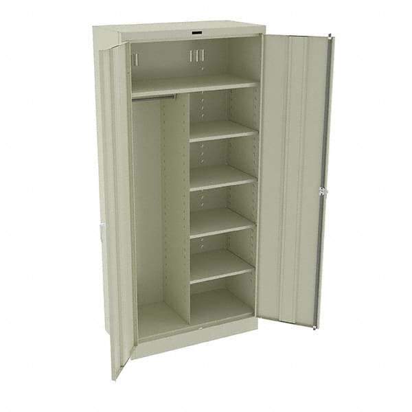 Tennsco - 6 Shelf Combination Storage Cabinet - Steel, 36" Wide x 18" Deep x 78" High, Champagne/Putty - Caliber Tooling