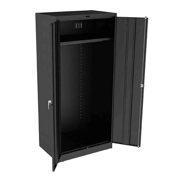 Tennsco - 2 Shelf Wardrobe Storage Cabinet - Steel, 36" Wide x 24" Deep x 78" High, Black - Caliber Tooling