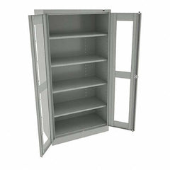 Tennsco - 5 Shelf Visible Storage Cabinet - Steel, 36" Wide x 24" Deep x 72" High, Light Gray - Caliber Tooling