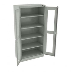 Tennsco - 5 Shelf Visible Storage Cabinet - Steel, 36" Wide x 18" Deep x 72" High, Light Gray - Caliber Tooling