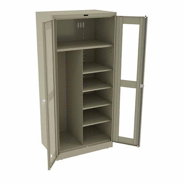 Tennsco - 6 Shelf Combination Storage Cabinet - Steel, 36" Wide x 24" Deep x 78" High, Sand - Caliber Tooling