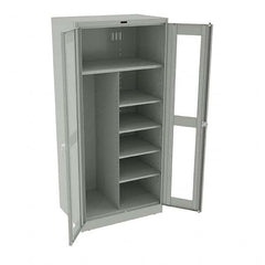 Tennsco - 6 Shelf Combination Storage Cabinet - Steel, 36" Wide x 24" Deep x 78" High, Light Gray - Caliber Tooling