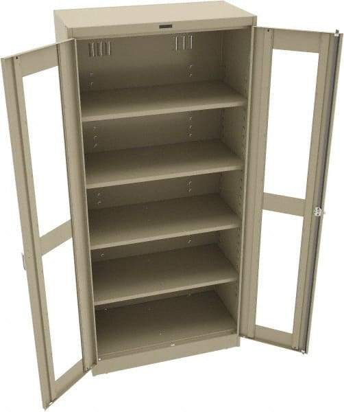 Tennsco - 5 Shelf Visible Storage Cabinet - Steel, 36" Wide x 18" Deep x 78" High, Sand - Caliber Tooling