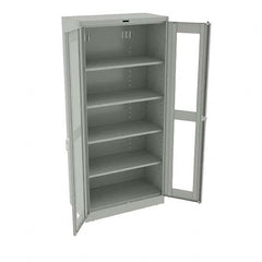 Tennsco - 5 Shelf Visible Storage Cabinet - Steel, 36" Wide x 18" Deep x 78" High, Light Gray - Caliber Tooling