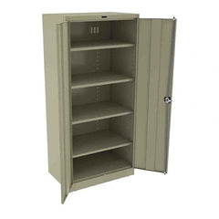 Tennsco - 5 Shelf Locking Storage Cabinet - Steel, 36" Wide x 24" Deep x 78" High, Sand - Caliber Tooling