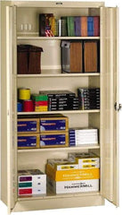 Tennsco - 5 Shelf Locking Storage Cabinet - Steel, 36" Wide x 18" Deep x 78" High, Light Gray - Caliber Tooling