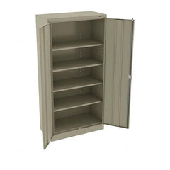 Tennsco - 5 Shelf Locking Storage Cabinet - Steel, 36" Wide x 18" Deep x 72" High, Sand - Caliber Tooling