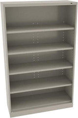 Tennsco - 5 Shelf, 400 Lb. Capacity, Closed Shelving Storage Cabinets and Lockers - 48 Inch Wide x 18 Inch Deep x 78 Inch High, Light Gray - Caliber Tooling