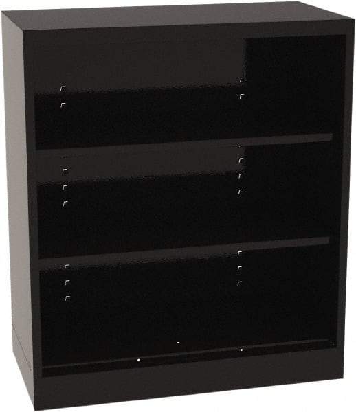 Tennsco - 3 Shelf, 200 Lb. Capacity, Closed Shelving Storage Cabinets and Lockers - 36 Inch Wide x 24 Inch Deep x 42 Inch High, Black - Caliber Tooling