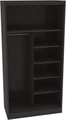 Tennsco - 6 Shelf, 150 Lb. Capacity, Closed Shelving Storage Cabinets and Lockers - 36 Inch Wide x 18 Inch Deep x 72 Inch High, Black - Caliber Tooling