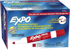 Expo - Red Low Odor Bullet Tip 12 Pack Dry Erase Markers - For Use with Dry Erase Marker Boards - Caliber Tooling