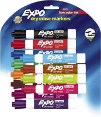 Expo - Aqua, Black, Blue, Brown, Green, Lime, Orange, Pink, Plum, Pumpkin, Purple & Red Low Odor Chisel Tip 12 Pack Dry Erase Markers - For Use with Dry Erase Marker Boards - Caliber Tooling