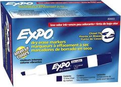 Expo - Blue Low Odor Chisel Tip 12 Pack Dry Erase Markers - For Use with Dry Erase Marker Boards - Caliber Tooling