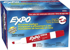 Expo - Red Low Odor Chisel Tip 12 Pack Dry Erase Markers - For Use with Dry Erase Marker Boards - Caliber Tooling