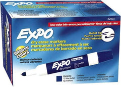 Expo - Blue Low Odor Bullet Tip 12 Pack Dry Erase Markers - For Use with Dry Erase Marker Boards - Caliber Tooling