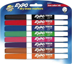 Expo - Black, Blue, Brown, Green, Orange, Pink, Purple & Red Low Odor Fine Tip 8 Pack Dry Erase Markers - For Use with Dry Erase Marker Boards - Caliber Tooling