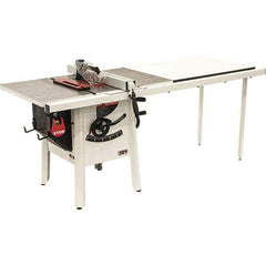 Jet - 10" Blade Diam, 5/8" Arbor Diam, 1 Phase Table Saw - 1-3/4 hp, 27" Wide, 115 Volt, 3-1/8" Cutting Depth - Caliber Tooling