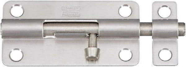 National Mfg. - 4" Long, 1.53" Wide Barrel Bolts - Stainless Steel - Caliber Tooling