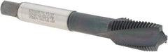 Kennametal - 1/2-20 UNF 3 Flute 3B Plug Spiral Flute Tap - Vanadium High Speed Steel, AlCrTiN Finish, 3-3/8" OAL, Left Hand Flute, Right Hand Thread, H3, Series T690 - Caliber Tooling