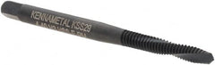 Kennametal - #4-40 UNC 3 Flute 2B/3B Plug Spiral Flute Tap - Vanadium High Speed Steel, Oxide Finish, 1-7/8" OAL, Left Hand Flute, Right Hand Thread, H2, Series T690 - Caliber Tooling