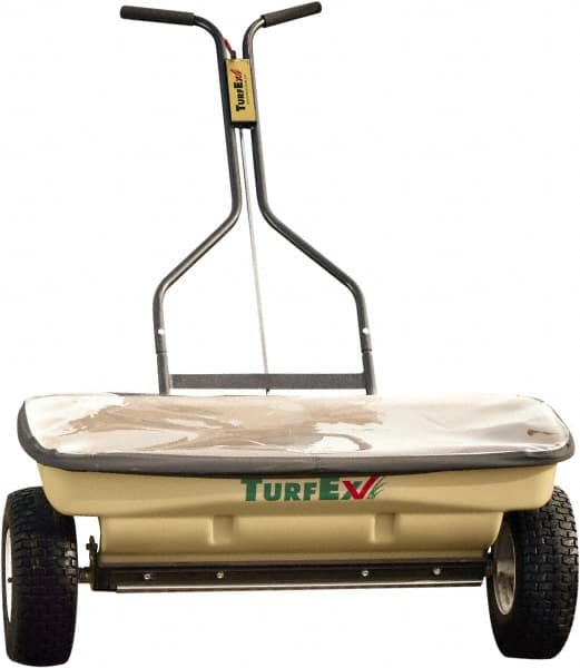 Trynex - 120 Lb Polyethylene Walk Behind Drop Landscape Spreader - 12" Pneumatic Wheels - Caliber Tooling