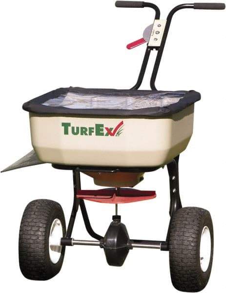 Trynex - 120 Lb Polyethylene Walk Behind Broadcast Landscape Spreader - 12" Pneumatic Wheels - Caliber Tooling