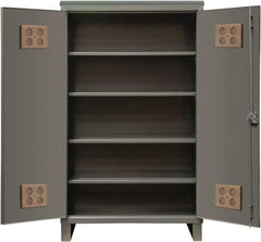 Durham - 4 Shelf Locking Storage Cabinet - Steel, 60" Wide x 24" Deep x 78" High, Gray - Caliber Tooling