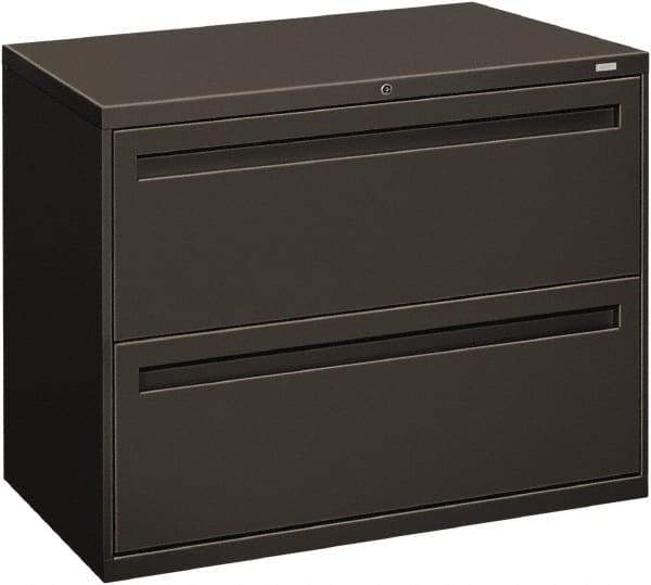 Hon - 36" Wide x 28-3/8" High x 19-1/4" Deep, 2 Drawer Lateral File - Steel, Charcoal - Caliber Tooling