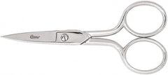 Clauss - 1" LOC, 6-5/8" OAL Carbon Steel Curved Scissors - Offset Handle, For Paper, Fabric - Caliber Tooling