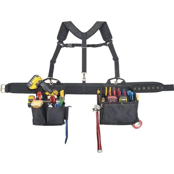 CLC - 28 Pocket Black Ballistic Polyester Combo Tool Bag System - 28" Wide x 6" Deep x 26" High - Caliber Tooling