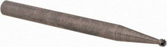 Cle-Line - 1/16" Cut Diam, 1/8" Shank Diam, Ball Head Single Cut Burr - Carbide, 1.6mm LOC, 38mm OAL - Caliber Tooling