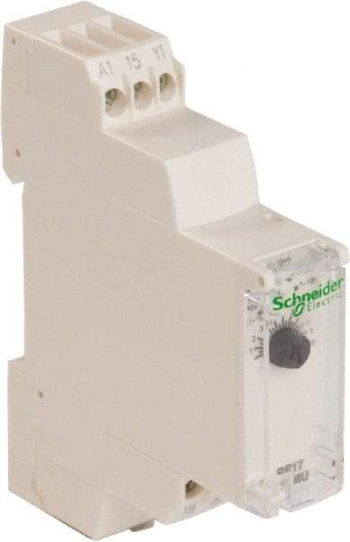 Schneider Electric - 100 hr Delay, Multiple Range SPDT Time Delay Relay - 8 Contact Amp, 24 to 240 VAC/VDC, Selector Switch - Caliber Tooling