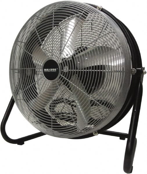 Maxess Climate Control Technologies - 18" Blade, 5/64 hp, 1,550, 2,000 & 2,680 CFM, Oscillating Industrial Circulation Fan - Floor Stand, 120 Volts, 3 Speed - Caliber Tooling