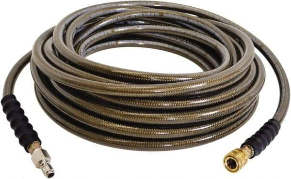 Simpson - 4,500 Max psi 2 Piece Pressure Washer Hose - 100' Long, Polyurethane, NPT, Female & Male - Caliber Tooling