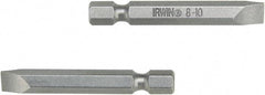 Irwin - 1/4" Slotted Screwdriver Bit - 1/4" Hex Drive, 2-3/8" OAL - Caliber Tooling