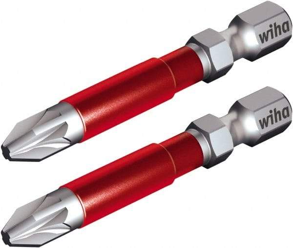 Wiha - PZ.2 Posidriv Screwdriver Bit - 1/4" Hex Drive, 1-59/64" OAL - Caliber Tooling