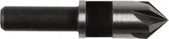 Irwin - 3/8" Head Diam, 1/4" Shank Diam, 5 Flute 82° High Speed Steel Countersink - Oxide Finish, 1-5/8" OAL, Single End, Straight Shank, Right Hand Cut - Caliber Tooling