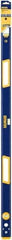 Irwin - 48" Long 3 Vial Box Beam Level - Aluminum, Blue/Yellow, 1 Level & 2 Plumb Vials - Caliber Tooling